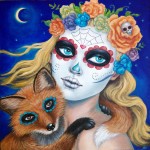 Foxy Chicas, 12x12, Acrylic Resin on Wood, Sold