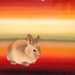 Little BunBun, 12x12, acrylic/resin on panel, Sold