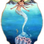 Mermaid at Sunrise, 19x12, Oil on Wood