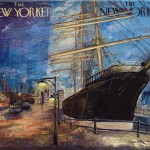 New York Seaport, 16x20, Mixed Media Resin Panel
