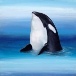 Orca, 8x8, acrylic/resin on panel, Sold