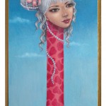 Harajuku Giraffe, 14x6, Oil on Wood, Sold